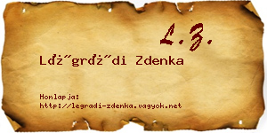 Légrádi Zdenka névjegykártya